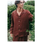 AmourLinen Klassisches leinen pyjama set HARRY