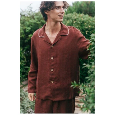 AmourLinen Klassisches leinen pyjama set HARRY
