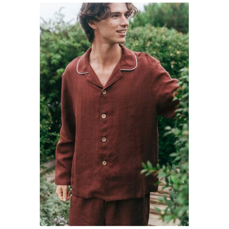 AmourLinen Klassisches leinen pyjama set HARRY