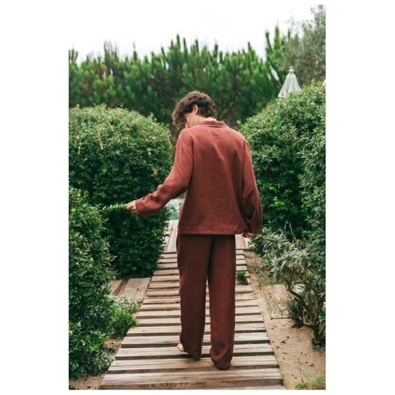 AmourLinen Klassisches leinen pyjama set HARRY