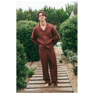 AmourLinen Klassisches leinen pyjama set HARRY