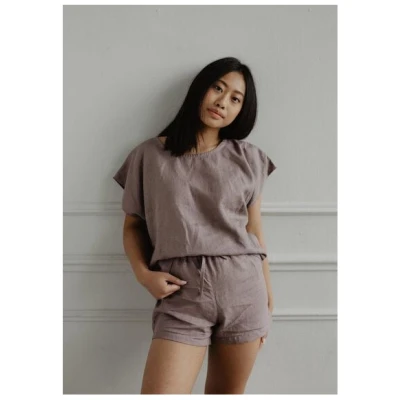AmourLinen Kurzarm-Pyjama-Set CLOUD NINE