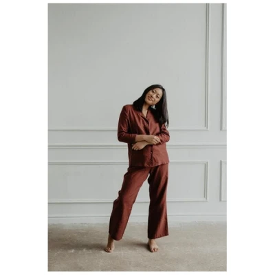 AmourLinen Langarm-Pyjama-Set Nightly