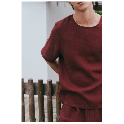 AmourLinen Leinen pyjama set mit shorts BILLY