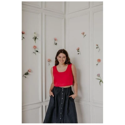 AmourLinen Mini-Leinen-Crop-Top PIPPA