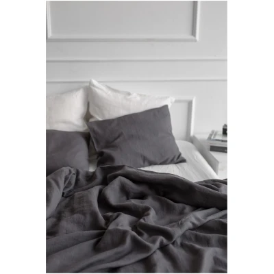 AmourLinen unisex vegan Kissenbezug Holzkohle Grau