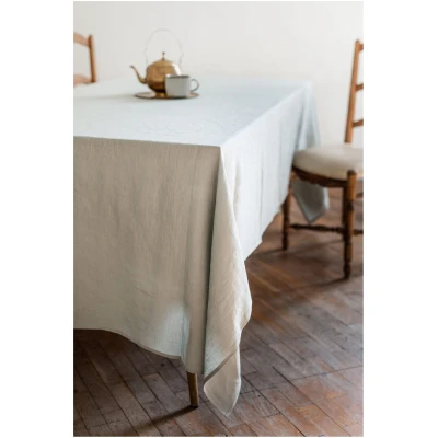 AmourLinen unisex vegan Leinen Tischtuch Salbei Grün