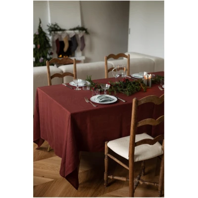 AmourLinen unisex vegan Tischdecke Aus Leinen In Terrakotta