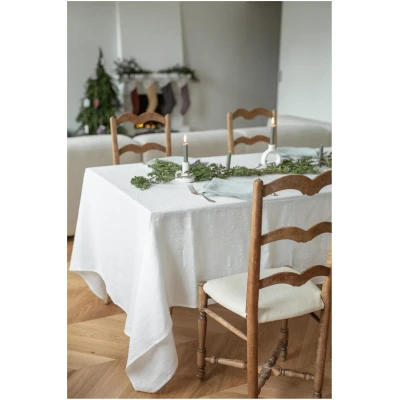 AmourLinen unisex vegan Tischdecke Aus Leinen Weiß
