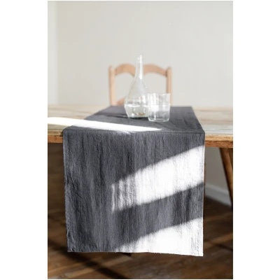 AmourLinen unisex vegan Tischläufer Aus Leinen In Anthrazitgrau