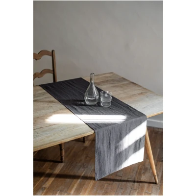 AmourLinen unisex vegan Tischläufer Aus Leinen In Anthrazitgrau