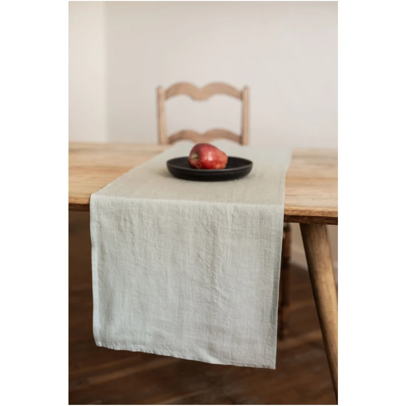 AmourLinen unisex vegan Tischläufer Aus Leinen In Salbei Grün