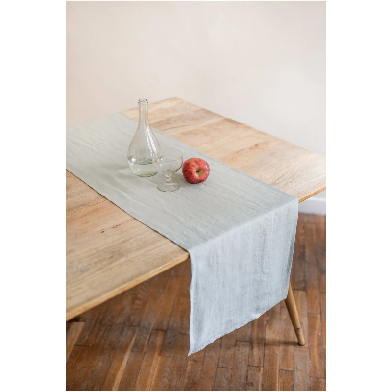AmourLinen unisex vegan Tischläufer Aus Leinen In Salbei Grün