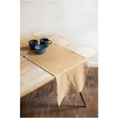 AmourLinen unisex vegan Tischläufer Aus Leinen In Senfgelb