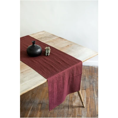 AmourLinen unisex vegan Tischläufer Aus Leinen In Terrakotta