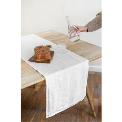 AmourLinen unisex vegan Tischläufer Aus Leinen In Weiß
