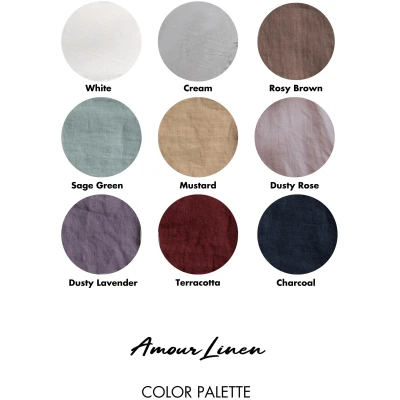 AmourLinen unisex vegan Tischtuch Rund Anthrazitgrau