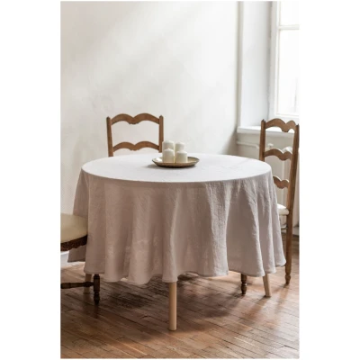 AmourLinen unisex vegan Tischtuch Rund Creme