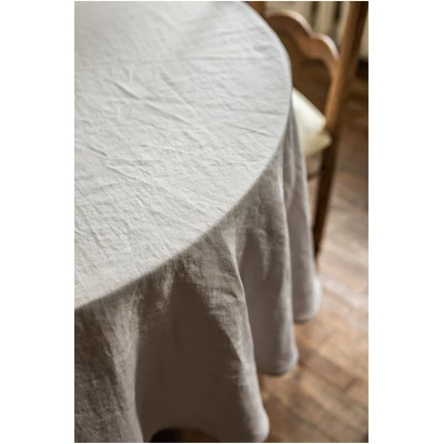 AmourLinen unisex vegan Tischtuch Rund Salbei Grün