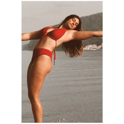Anekdot Damen vegan Bikini Bottom Geranium / Kernrot