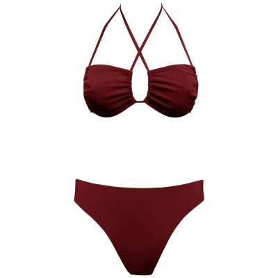 Anekdot Damen vegan Bikini Low Versatile + Skyline Slim Merlot