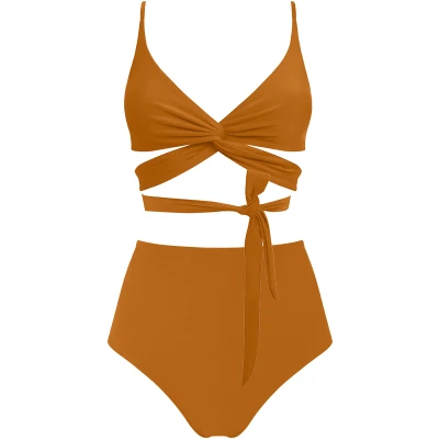 Anekdot Damen vegan Bikini-Set Lin + Core High Ocker