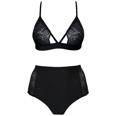 Anekdot Damen vegan Erdschwarzes Hohes Dreieck-Set