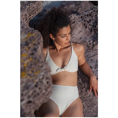 Anekdot Damen vegan Jacquard Leona + Skyline High Bikini Set Off White