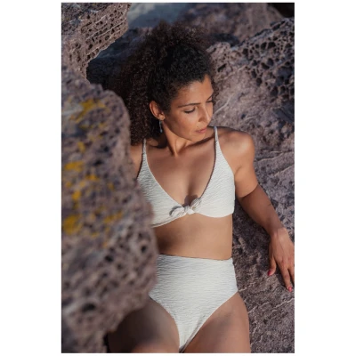 Anekdot Damen vegan Jacquard Leona + Skyline High Bikini Set Off White