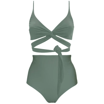 Anekdot Damen vegan Lin + Core High Bikini-Set Salbei