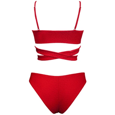 Anekdot Damen vegan Lin + Skyline Slim Bikini Set Geranium Rot
