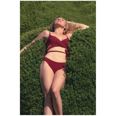Anekdot Damen vegan Lin + Skyline Slim Bikini Set Merlot Rot