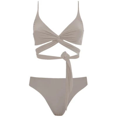 Anekdot Damen vegan Lin + Skyline Slim Bikini Set Mosaic Beige