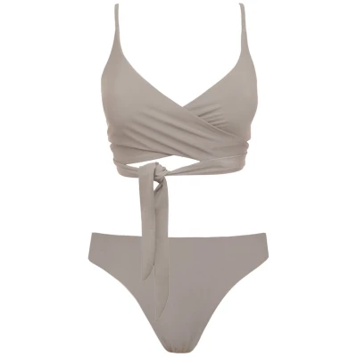 Anekdot Damen vegan Lin + Skyline Slim Bikini Set Mosaic Beige