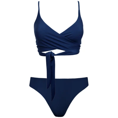 Anekdot Damen vegan Lin + Skyline Slim Bikini Set Navy