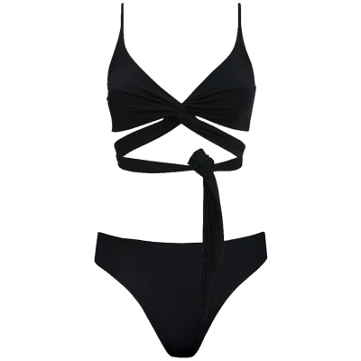 Anekdot Damen vegan Lin + Skyline Slim Bikini Set Schwarz