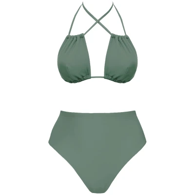 Anekdot Damen vegan Low Versatile + Skyline High Bikini Set Sage