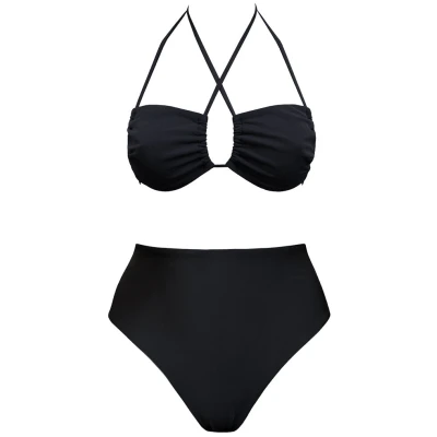 Anekdot Damen vegan Low Versatile + Skyline High Bikini Set Schwarz
