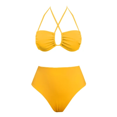 Anekdot Damen vegan Low Versatile + Skyline High Bikini Set Yellow