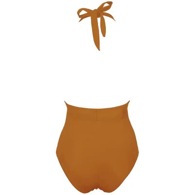 Anekdot Damen vegan Lunar Badeanzug Ockergelb