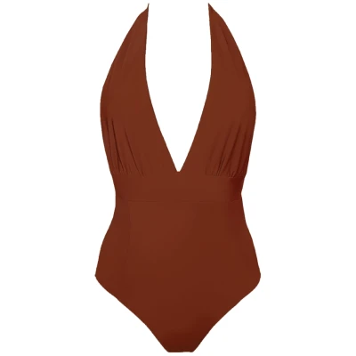 Anekdot Damen vegan Lunar Badeanzug Rostbraun