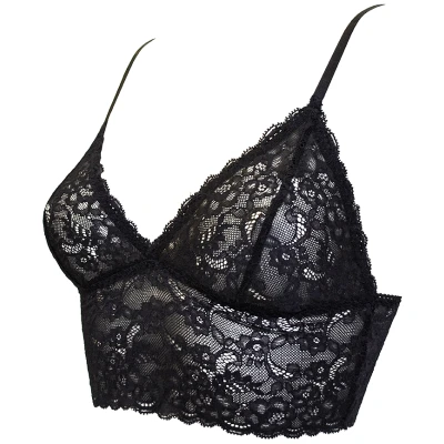 Anekdot Damen vegan New Moon Longline Bralette Schwarz