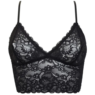 Anekdot Damen vegan New Moon Longline Bralette Schwarz