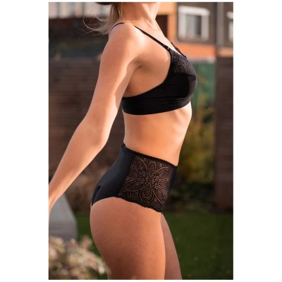 Anekdot Damen vegan Set Earth Schwarz High Rise Slip & Bralette T2