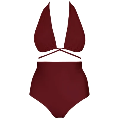 Anekdot Damen vegan Versatile + Core High Bikini Set Merlot Rot