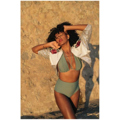 Anekdot Damen vegan Versatile + Core High Bikini Set Sage