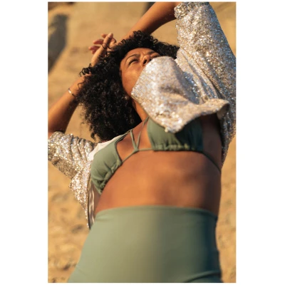 Anekdot Damen vegan Versatile + Core High Bikini Set Sage