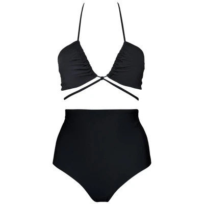 Anekdot Damen vegan Versatile + Core High Bikini Set Schwarz