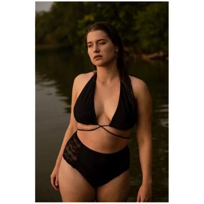Anekdot Damen vegan Vielseitiges Bikini-Oberteil Schwarz
