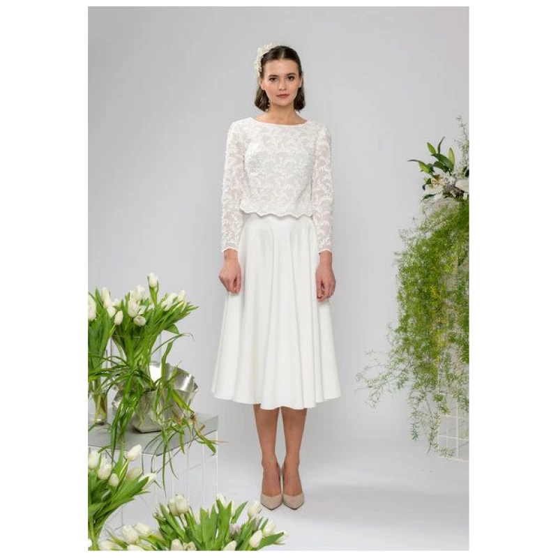 Atelier SNOW langärmliges Brauttop Lily